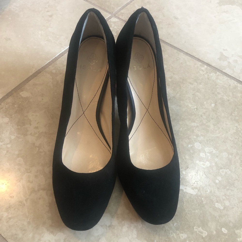 EUC Isola Black Suede Pumps Size 9